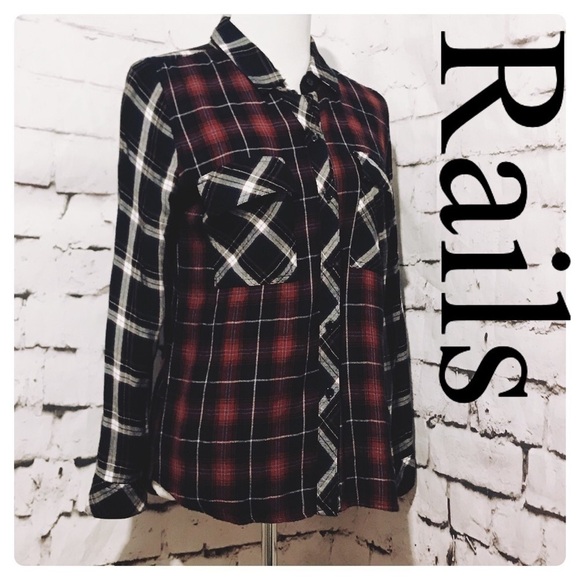 Rails Plaid Button Down Shirt Red and Blue Plaid size small - Picture 3 of 8